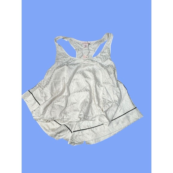 Victoria's Secret Satin Racerback Tank Top & Bottom White Logo NWT  Size L /XL - Picture 13 of 13